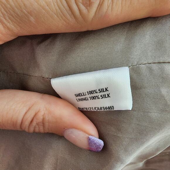 EILEEN FISHER SILK RAW EDGE LAYERD SILVER/GRAY JACKET SIZE SMALL - Picture 7 of 7